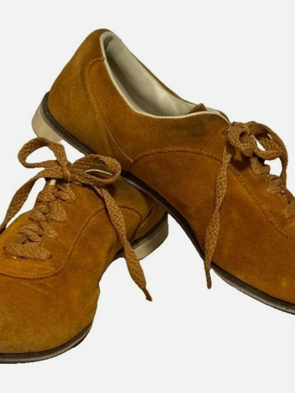Vtg Brunswick Suede Bowling Shoes Dick Weber Wrist Master II Support 2L Lot